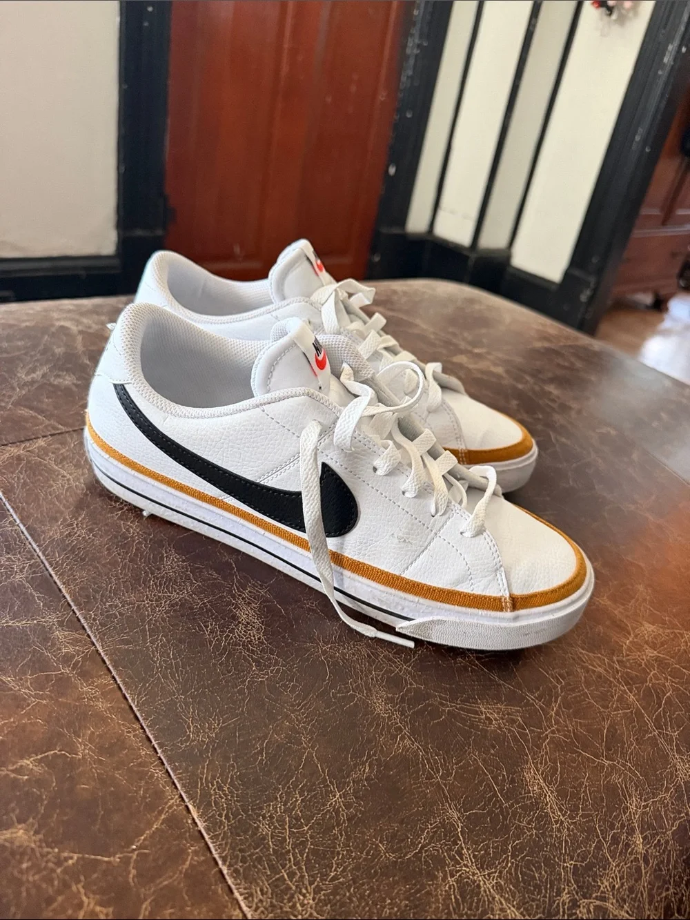Nike court men’s White and black shoes